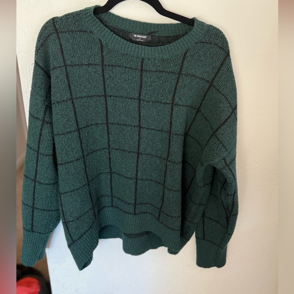 Green windowpane Pattern Sweater